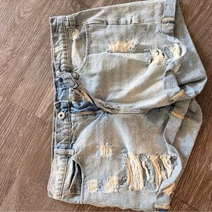 Articles Of Society Light Blue Distressed Jean Shorts